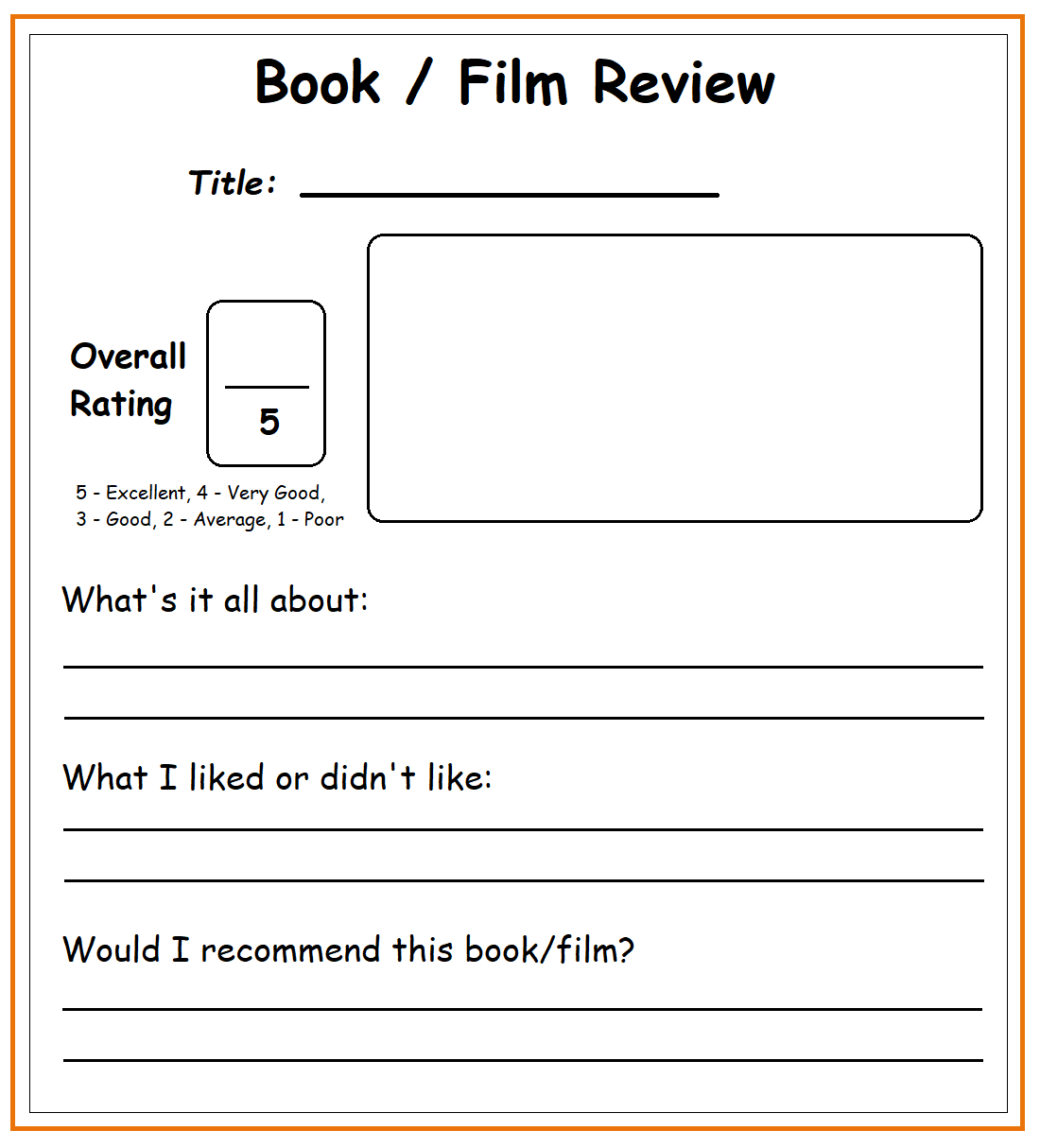 book / film review poster