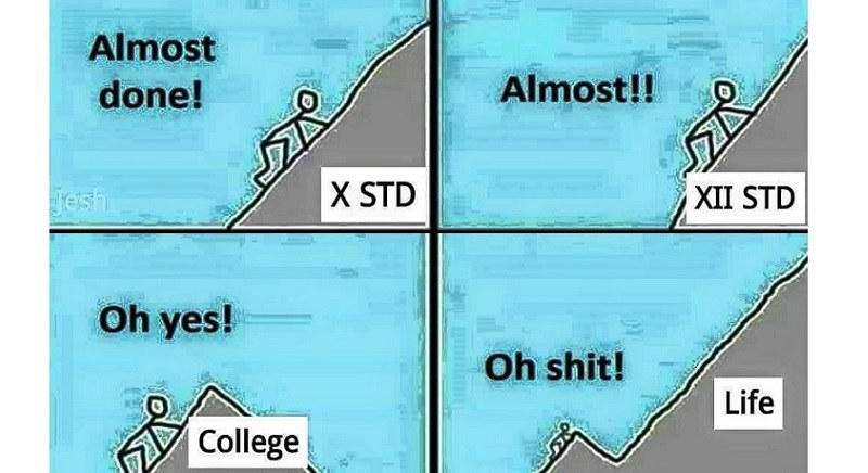 Life begins after college (Meme)